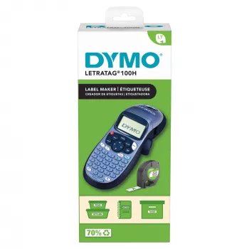 DYMO LetraTag LT-100H draagbare labelprinter | ABC-toetsenbord labelprinter met goed leesbaar 13-tekens lcd-scherm | voor thuis of kantoor | blauw
