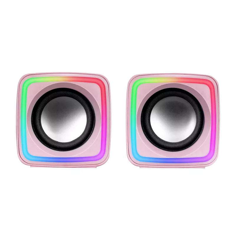 Mars Gaming MSCUBEP roze compacte RGB-gaming-luidsprekers 8W DSP-geluidsprocessor
