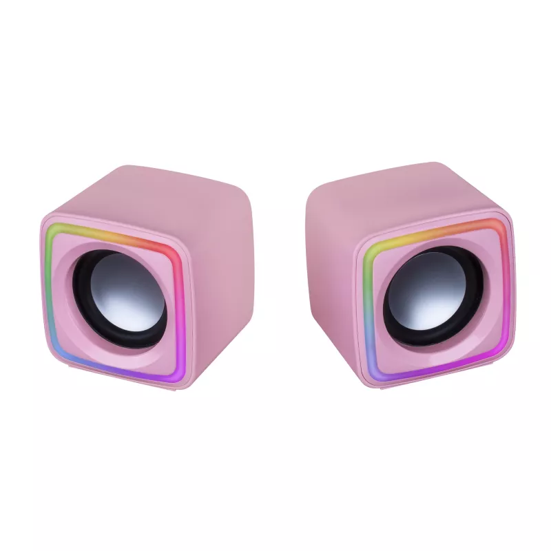 Mars Gaming MSCUBEP roze compacte RGB-gaming-luidsprekers 8W DSP-geluidsprocessor