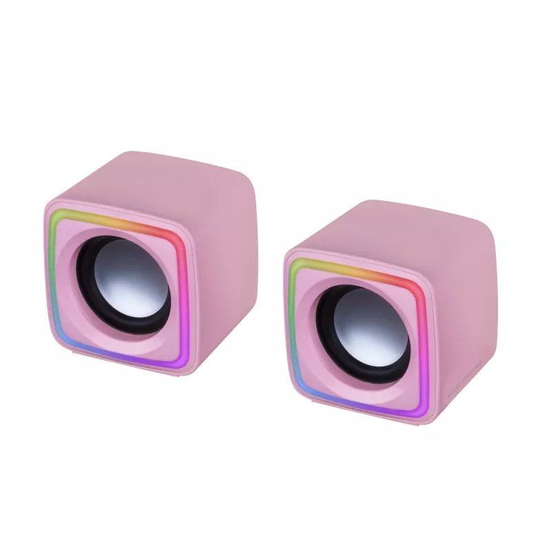 Mars Gaming MSCUBEP roze compacte RGB-gaming-luidsprekers 8W DSP-geluidsprocessor