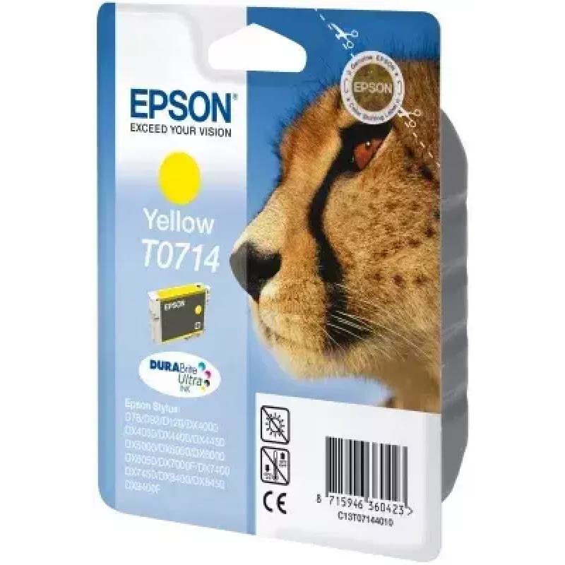 Epson Cheetah singlepack geel T0714 DURABrite Ultra inkt