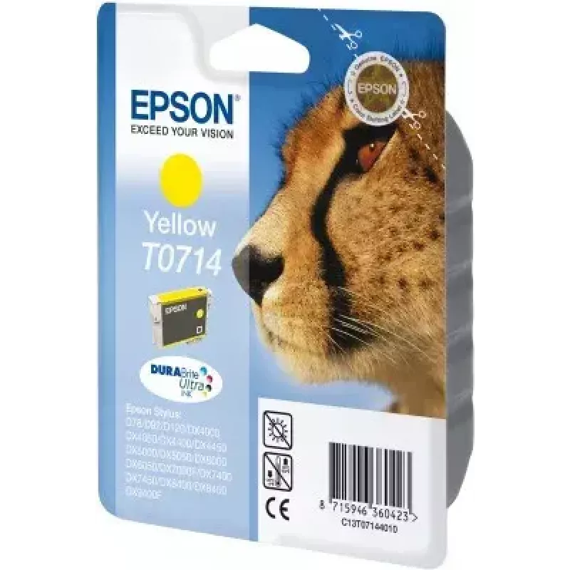 Epson Cheetah singlepack geel T0714 DURABrite Ultra inkt