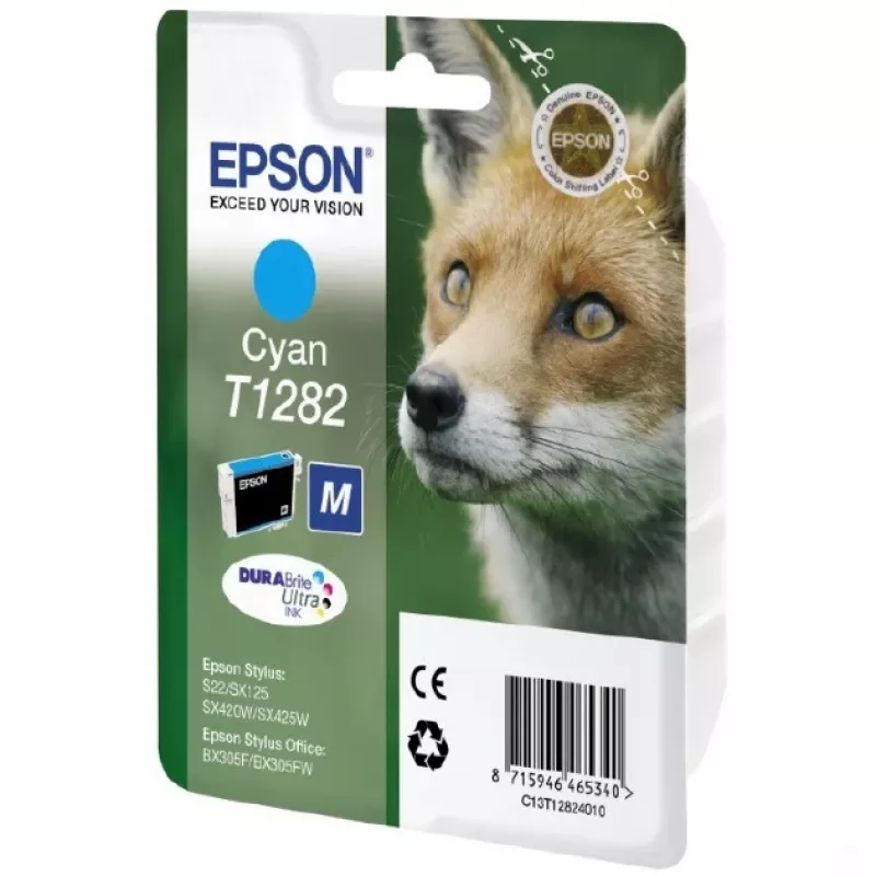Epson Fox singlepack cyaan T1282 DURABrite Ultra inkt, cyaan, 1 stuk