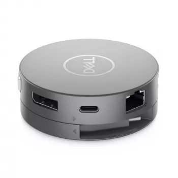 DELL Pro 7-in-1 USB-C Travel Hub - DA310, bedraad, USB 3.2 Gen 2 (3.1 Gen 2) Type-C, 10,100,1000 Mbit/s, zilver, 3840 x 2160 pixel, 1920 x 1080 pixel