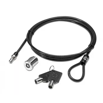 HP Master-Keyed dockingstation kabelslot, 1,85 m, ronde sleutel, verzinkt staal, zwart