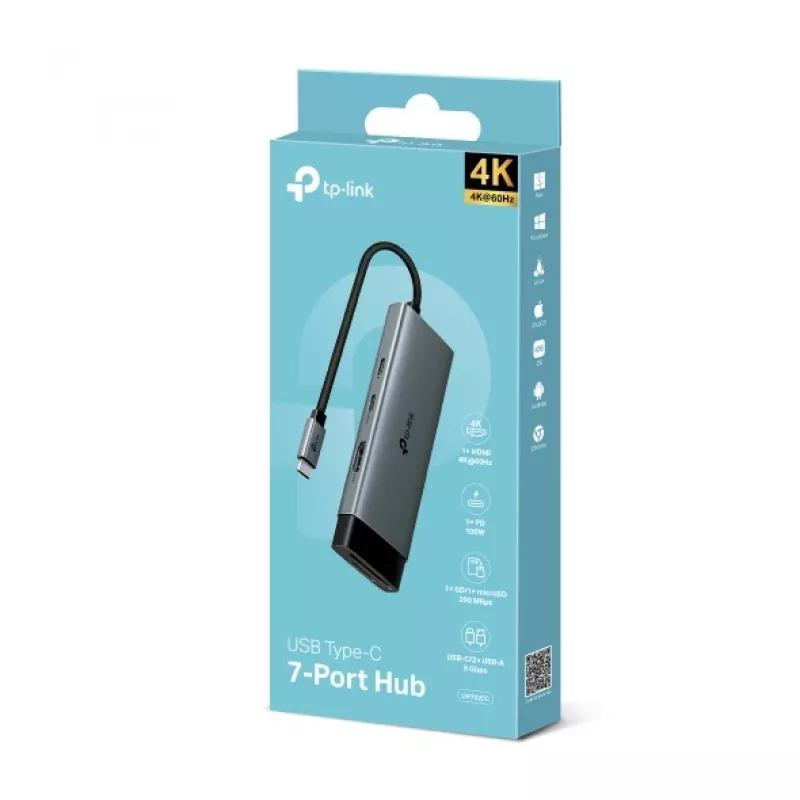 TP-Link UH7020C interfacehub USB 3.2 Gen 1 (3.1 Gen 1) Type-C 5000 Mbit/s