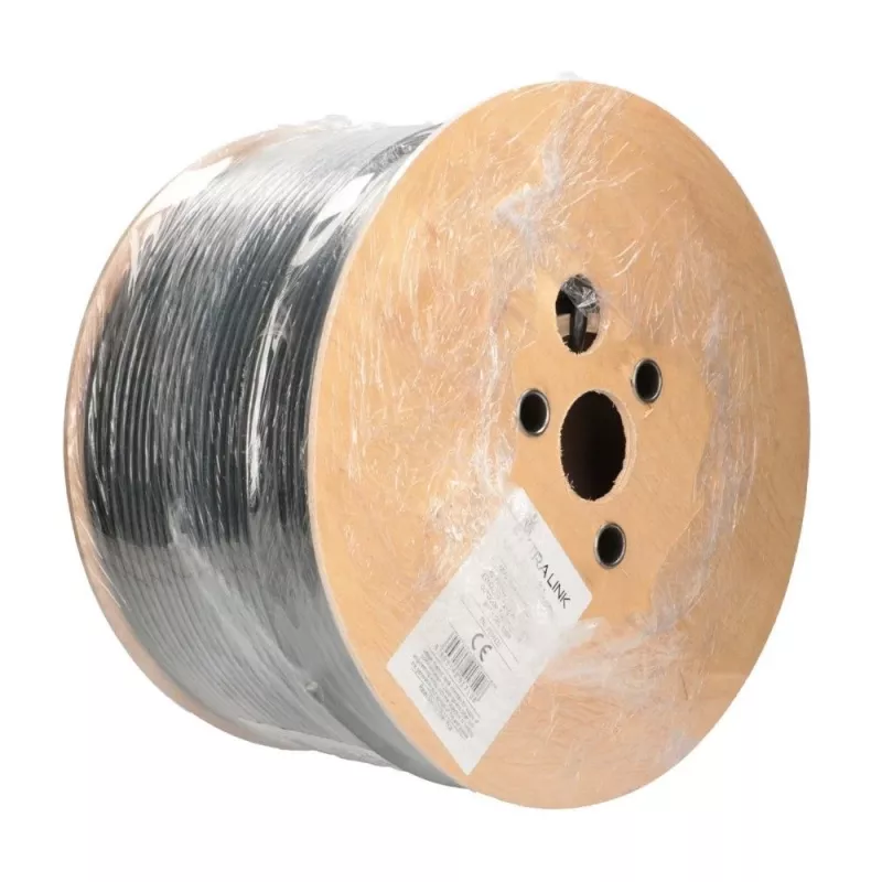 Netwerkkabel Extralink Twisted pair CAT6 FTP Outdoor 305m zwart
