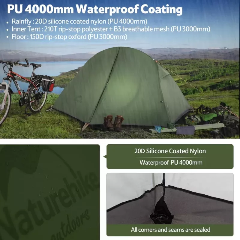 Fietsen ultralichte tent 1 nh18a095-d-forest groen NATUREHIKE
