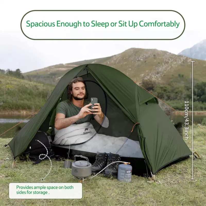 Fietsen ultralichte tent 1 nh18a095-d-forest groen NATUREHIKE
