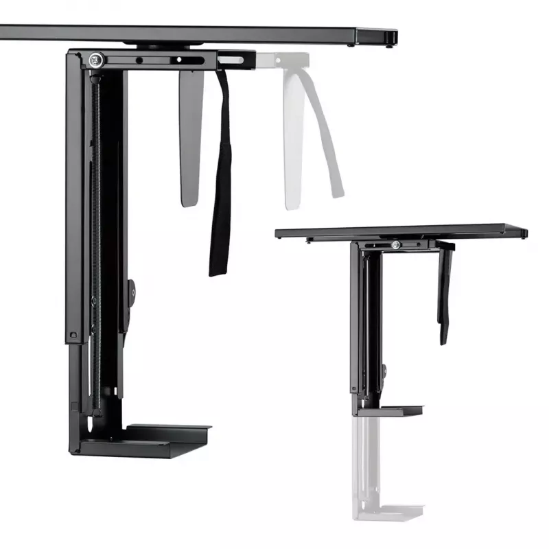 Onderdesk computerhouder MACLEAN MC-885, verstelbaar, handmatige hoogteverstelling, voor maximaal 10 kg, zwart
