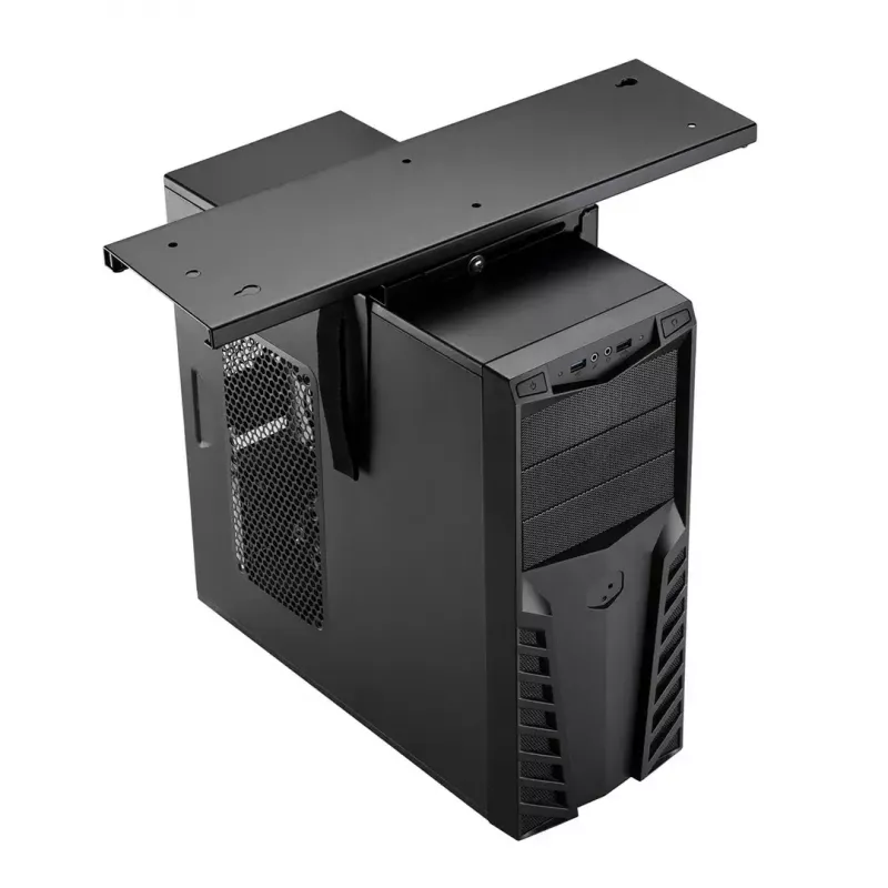 Onderdesk computerhouder MACLEAN MC-885, verstelbaar, handmatige hoogteverstelling, voor maximaal 10 kg, zwart