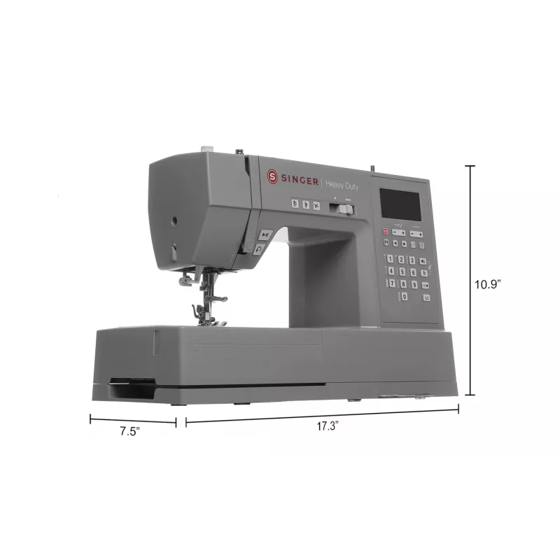 Singer HD6805C Heavy Duty Computergestuurde naaimachine, 586 steken, 9 knoopsgaten, grijs