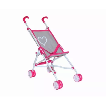 Poppenwagen milly mally Julia Prestige roze — lichte compacte poppenwagen, model 2722