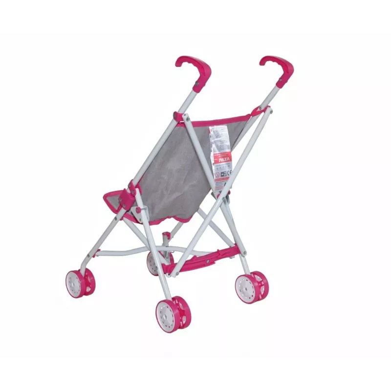 Poppenwagen milly mally Julia Prestige roze — lichte compacte poppenwagen, model 2722