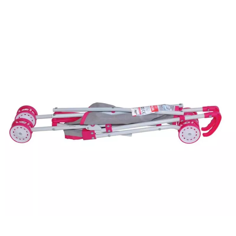 Poppenwagen milly mally Julia Prestige roze — lichte compacte poppenwagen, model 2722