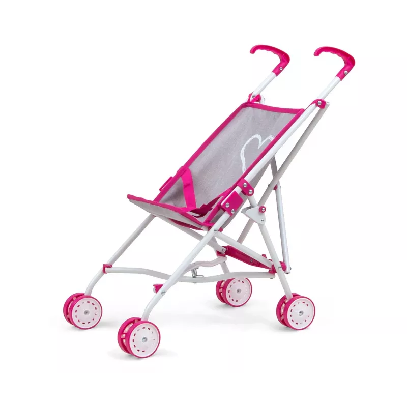 Poppenwagen milly mally Julia Prestige roze — lichte compacte poppenwagen, model 2722