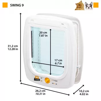 FERPLAST Swing 9 - deur voor middelgrote honden en grote katten, wit