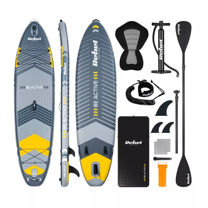 Opblaasbaar SUP-board Rebel ACTIVE 350x81x15 cm set - model RBA-4500, allround-touring-paddleboard