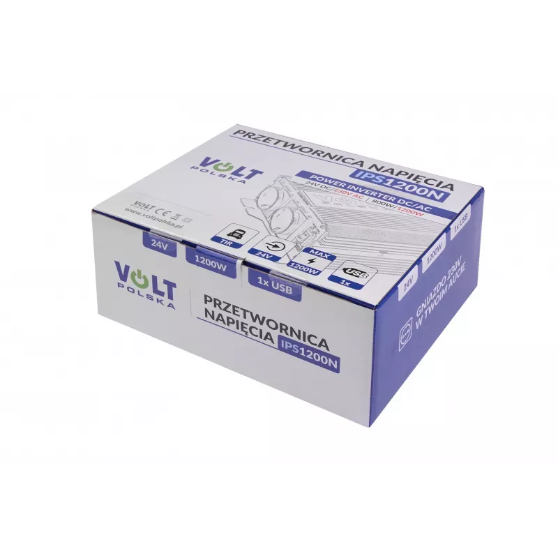 Spanningsomvormer Volt 800/1200W 24V naar 230V model 20039