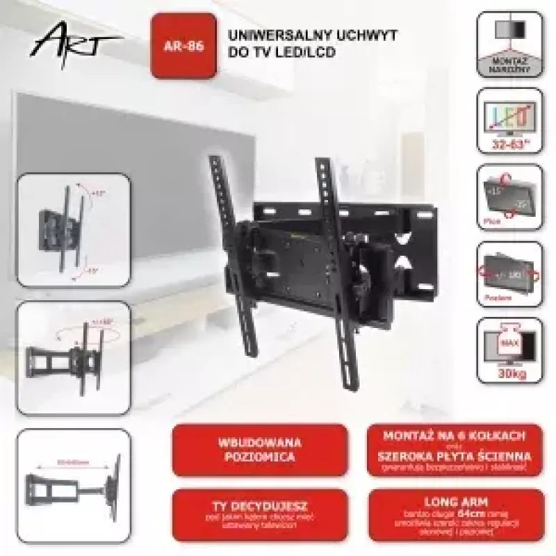 TV-wandbeugel ART AR-86, wandbeugel voor televisies, model AR-86
