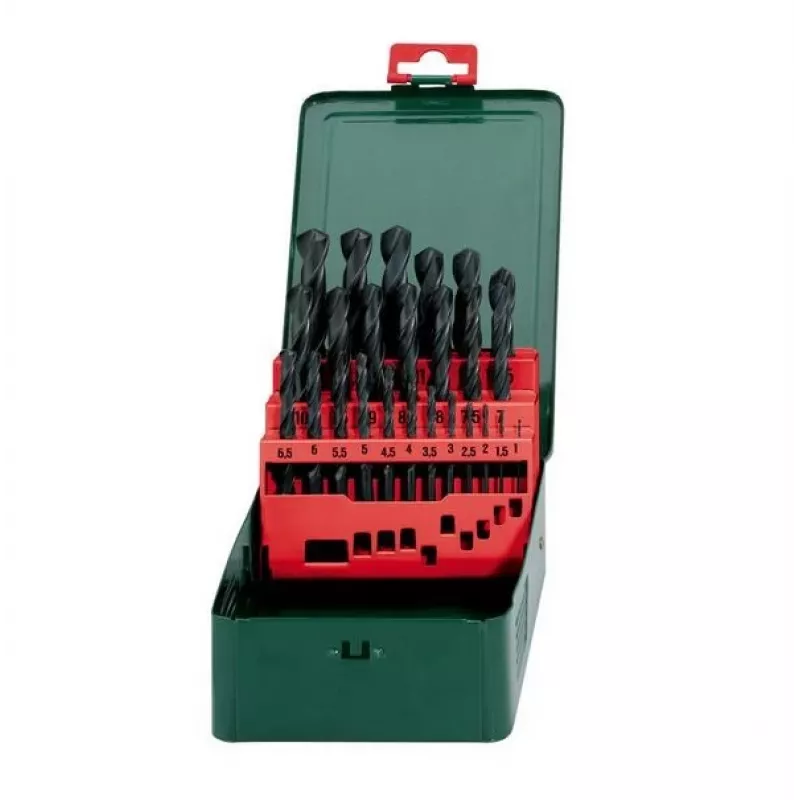 Metabo 627152000 HSS-metaalspiraalborenset, 25 stuks, DIN 338