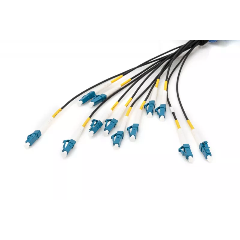 Digitus voorgeassembleerde glasvezel universele breakout-kabel singlemode OS2 12 vezels LC/UPC 100m
