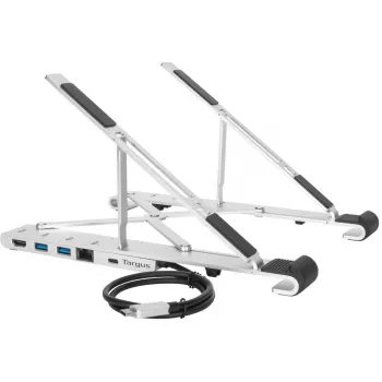 Draagbare standaard met geïntegreerd dock dockingstation + notebook-houder USB-C 3.2 Gen 1 Thunderbolt 3