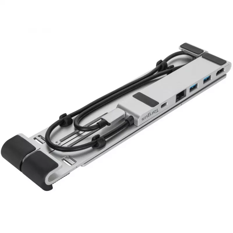 Draagbare standaard met geïntegreerd dock dockingstation + notebook-houder USB-C 3.2 Gen 1 Thunderbolt 3