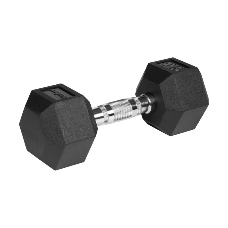 Rubberen gietijzeren halters HEX 2x9 kg REBEL ACTIVE