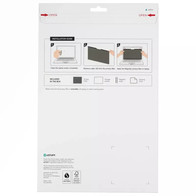 eSTUFF GLBM15326229 Magnetisch privacyfilter, 15 inch, voor Surface Laptop 7