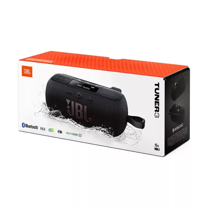 JBL Tuner 3 Draagbare DAB/DAB+/FM-radio, 7 W, zwart