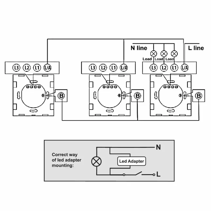 Maclean MCE712B Touch-lichtschakelaar, dubbel (wissel/kruis), zwart