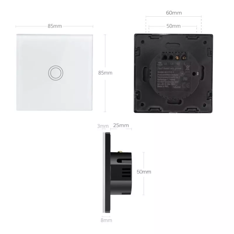 Slimme Wi‑Fi-aanraaklichtschakelaar MACLEAN MCE715W — aanraakbediening, Wi‑Fi-connectiviteit
