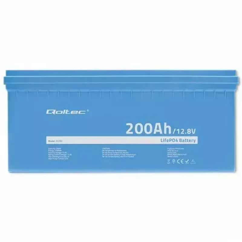 Qoltec 53707 Voertuigaccu Lithium-ijzerfosfaat 200 Ah 12,8 V