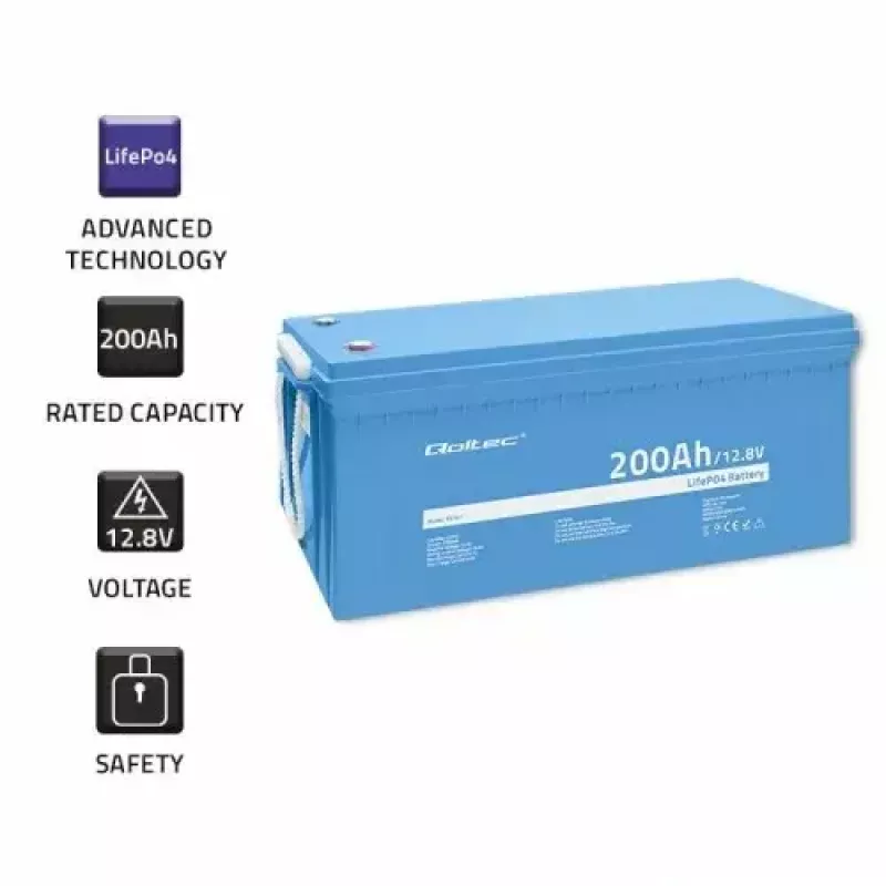 Qoltec 53707 Voertuigaccu Lithium-ijzerfosfaat 200 Ah 12,8 V