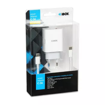 Indoor-oplader iBox C-36 Universeel Wit USB-snelladen