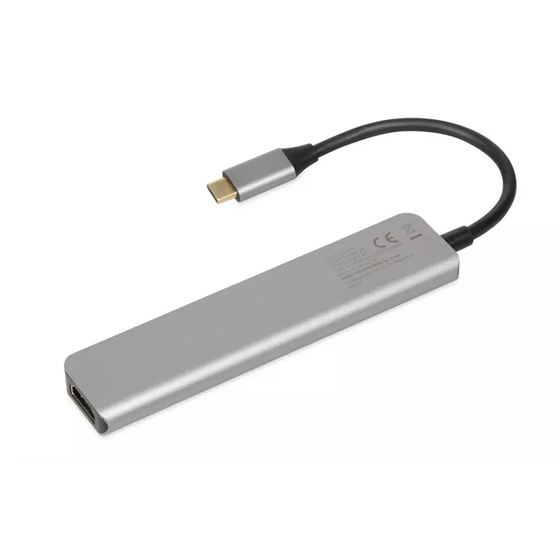 Docking-hub IBOX IUH3SL4K USB Type-C 5 Gbit/s, HDMI 4K@30Hz, PD tot 100 W, 2x USB-A, 2x USB-C, kaartlezer, Zilver