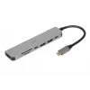 Docking-hub IBOX IUH3SL4K USB Type-C 5 Gbit/s, HDMI 4K@30Hz, PD tot 100 W, 2x USB-A, 2x USB-C, kaartlezer, Zilver