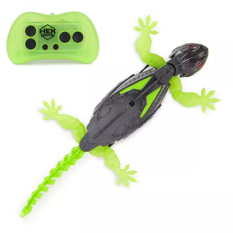 HEX BOTS | Interactieve speelgoed wandkruipende gekko RC-robot | Groen/Grijs
