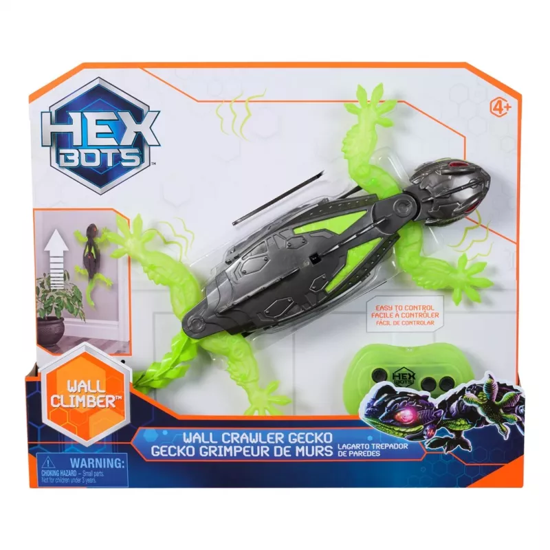 HEX BOTS | Interactieve speelgoed wandkruipende gekko RC-robot | Groen/Grijs