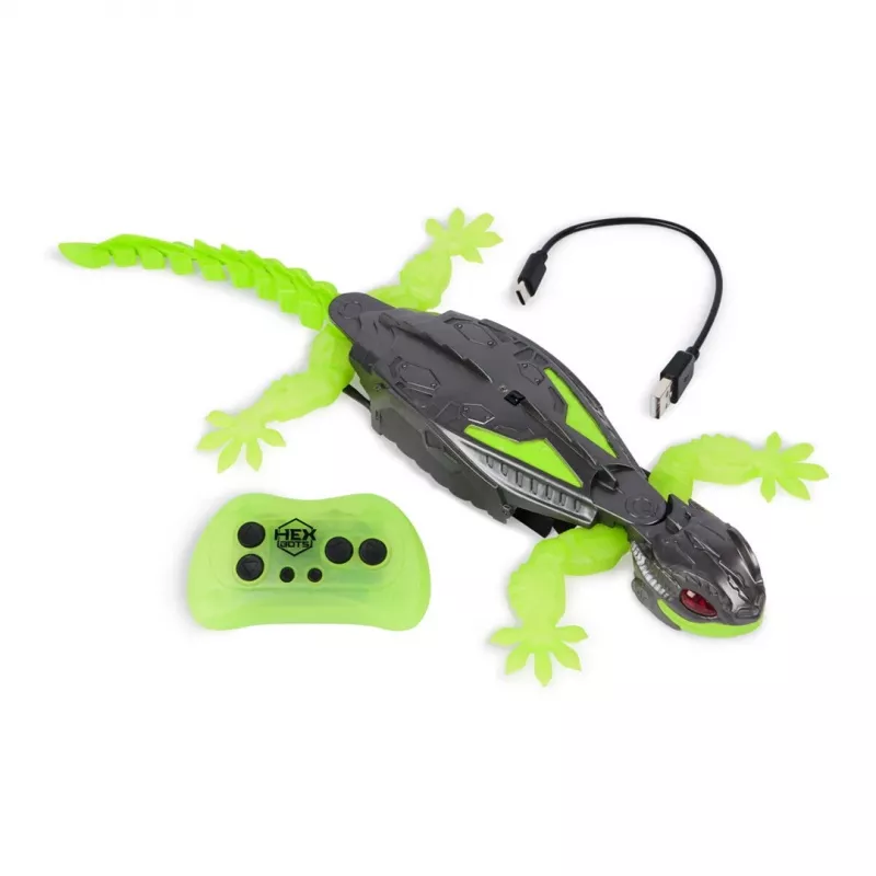 HEX BOTS | Interactieve speelgoed wandkruipende gekko RC-robot | Groen/Grijs