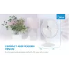 Tafelventilator Midea FT40-21M — 40 cm diameter, 3 snelheden, oscillatie, 25 W, Wit