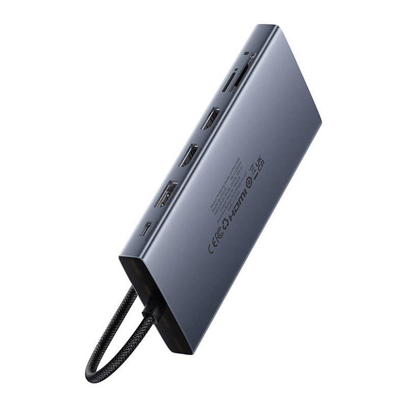 Hub 13in1 Baseus PortalJoy USB-C naar HDMI+DP+VGA+C+USB+PD+RJ45+SD/TF+3,5mm (grijs)