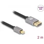 DeLOCK Mini DisplayPort naar DisplayPort-kabel 8K 60 Hz 2 m grijs metaal