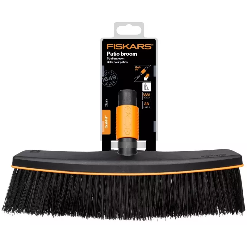 Fiskars 1001416 bezem kunststof zwart, oranje