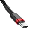 USB-kabel Baseus Cafule 2m USB-C zwart rood