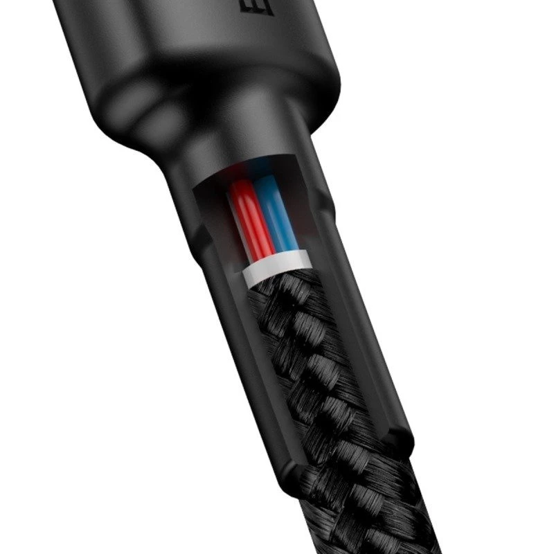 USB-kabel Baseus Cafule 2m USB-C zwart rood