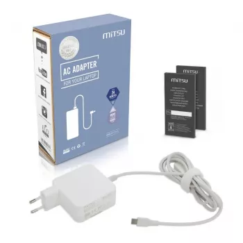Netadapter MITSU ZM/USBC45W 45W USB Type-C wit, oplader met één aansluiting
