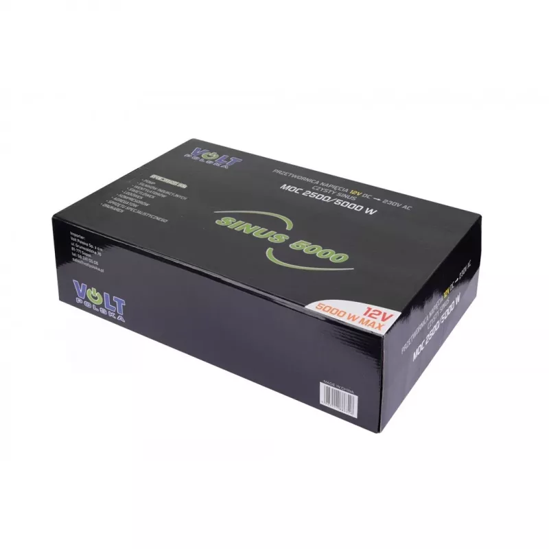 Spanningsomvormer Volt SINUS 5000 12V naar 230V (continu vermogen 2500W, piekvermogen 5000W)
