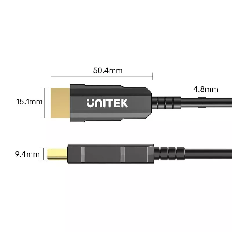 HDMI-kabel UNITEK C11072BK-50M 50m 18 Gbit/s 2.0 zwart